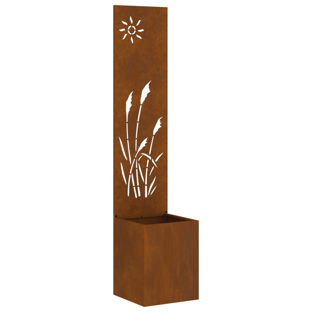 vidaXL Ghiveci de Grădină cu Panou Decorativ Ruginit 32 x 140 cm