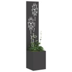 vidaXL Ghiveci de Grădină cu Panou Decorativ Negru 32 x 140 cm vidaXL Ghiveci de Grădină cu Panou Decorativ Negru 32 x 140 cm