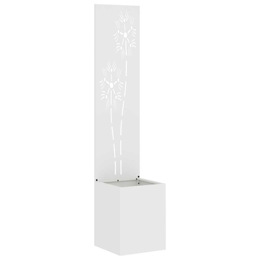 vidaXL Ghiveci de Grădină cu Panou Decorativ Alb 32 x 140 cm
