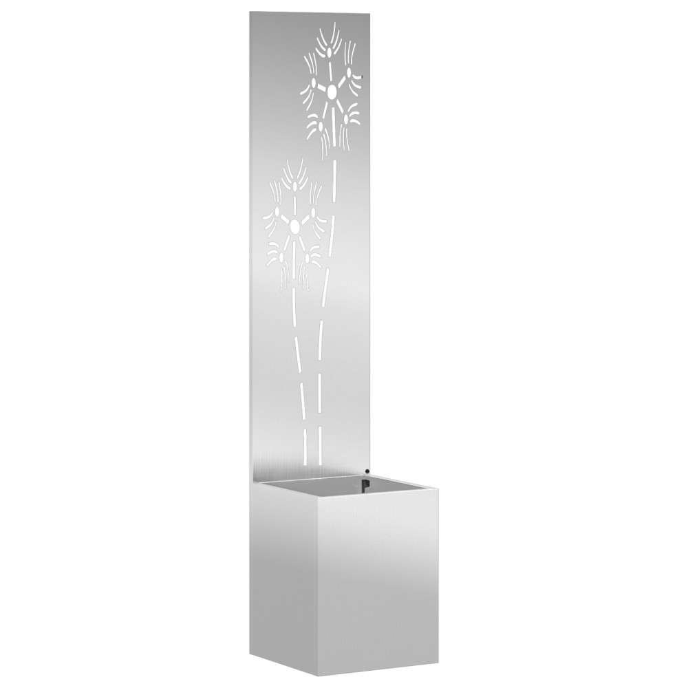 vidaXL Ghiveci de Grădină cu Panou Decorativ Argintiu 32 x 140 cm