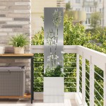 vidaXL Ghiveci de Grădină cu Panou Decorativ Argintiu 32 x 140 cm vidaXL Ghiveci de Grădină cu Panou Decorativ Argintiu 32 x 140 cm