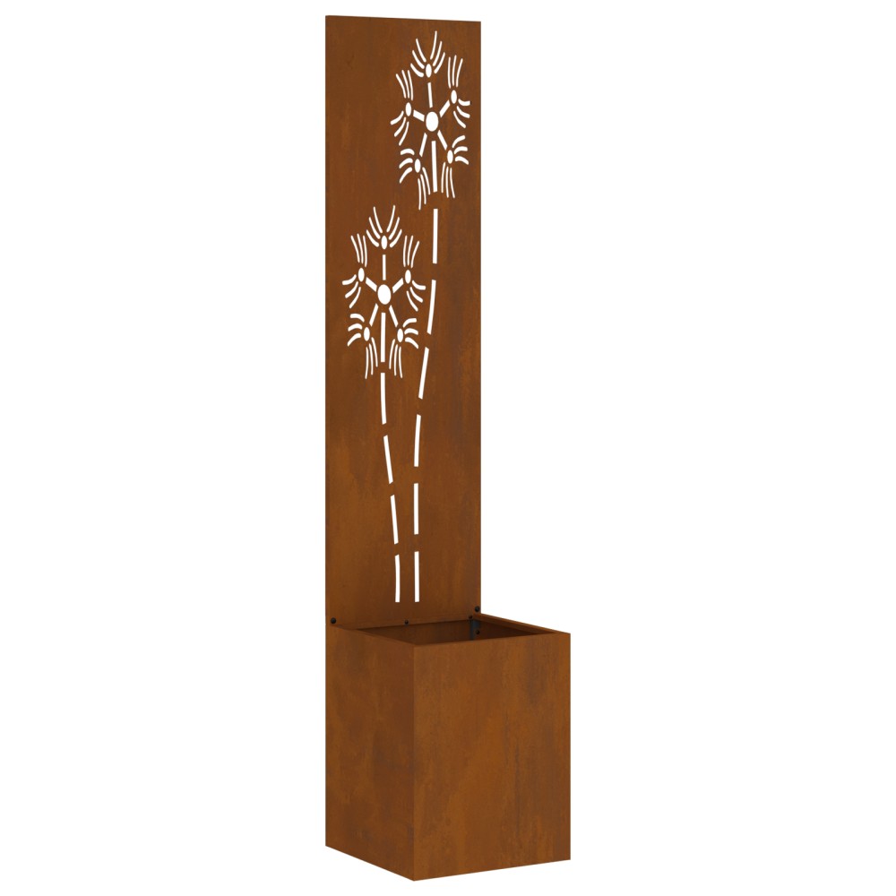 vidaXL Ghiveci de Grădină cu Panou Decorativ Ruginit 32 x 140 cm