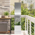 vidaXL Ghiveci de Grădină cu Panou Decorativ Argintiu 32 x 140 cm vidaXL Ghiveci de Grădină cu Panou Decorativ Argintiu 32 x 140 cm