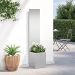 vidaXL Ghiveci de Grădină cu Panou Decorativ Argintiu 32 x 140 cm vidaXL Ghiveci de Grădină cu Panou Decorativ Argintiu 32 x 140 cm