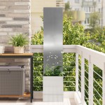 vidaXL Ghiveci de Grădină cu Panou Decorativ Argintiu 32 x 140 cm vidaXL Ghiveci de Grădină cu Panou Decorativ Argintiu 32 x 140 cm