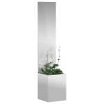 vidaXL Ghiveci de Grădină cu Panou Decorativ Argintiu 32 x 140 cm vidaXL Ghiveci de Grădină cu Panou Decorativ Argintiu 32 x 140 cm