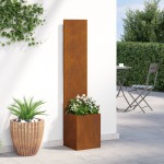 vidaXL Ghiveci de Grădină cu Panou Decorativ Ruginit 32 x 140 cm vidaXL Ghiveci de Grădină cu Panou Decorativ Ruginit 32 x 140 cm