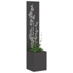 vidaXL Ghiveci de Grădină cu Panou Decorativ Negru 32 x 140 cm vidaXL Ghiveci de Grădină cu Panou Decorativ Negru 32 x 140 cm