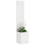 vidaXL Ecran de intimitate pentru grădină Floral Alb 32 x 140 cm