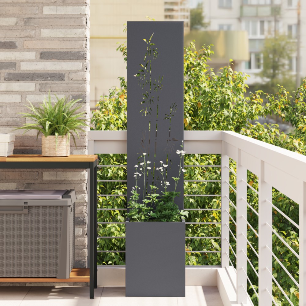 vidaXL Ghiveci de Grădină cu Panou Decorativ Antracit 32 x 140 cm
