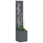 vidaXL Ghiveci de Grădină cu Panou Decorativ Antracit 32 x 140 cm vidaXL Ghiveci de Grădină cu Panou Decorativ Antracit 32 x 140 cm