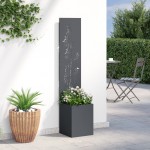 vidaXL Ghiveci de Grădină cu Panou Decorativ Antracit 32 x 140 cm vidaXL Ghiveci de Grădină cu Panou Decorativ Antracit 32 x 140 cm