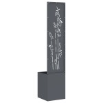 vidaXL Ghiveci de Grădină cu Panou Decorativ Antracit 32 x 140 cm vidaXL Ghiveci de Grădină cu Panou Decorativ Antracit 32 x 140 cm