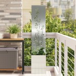 vidaXL Ghiveci de Grădină cu Panou Decorativ Argintiu 32 x 140 cm vidaXL Ghiveci de Grădină cu Panou Decorativ Argintiu 32 x 140 cm