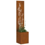 vidaXL Ghiveci de Grădină cu Panou Decorativ Ruginit 32 x 140 cm vidaXL Ghiveci de Grădină cu Panou Decorativ Ruginit 32 x 140 cm