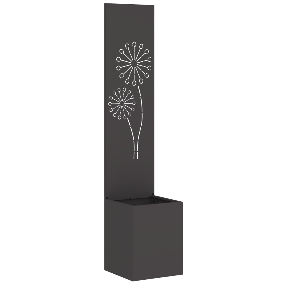 vidaXL Ghiveci de Grădină cu Panou Decorativ Negru 32 x 140 cm