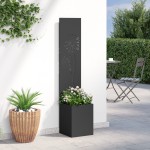 vidaXL Ghiveci de Grădină cu Panou Decorativ Negru 32 x 140 cm vidaXL Ghiveci de Grădină cu Panou Decorativ Negru 32 x 140 cm