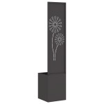 vidaXL Ghiveci de Grădină cu Panou Decorativ Negru 32 x 140 cm vidaXL Ghiveci de Grădină cu Panou Decorativ Negru 32 x 140 cm