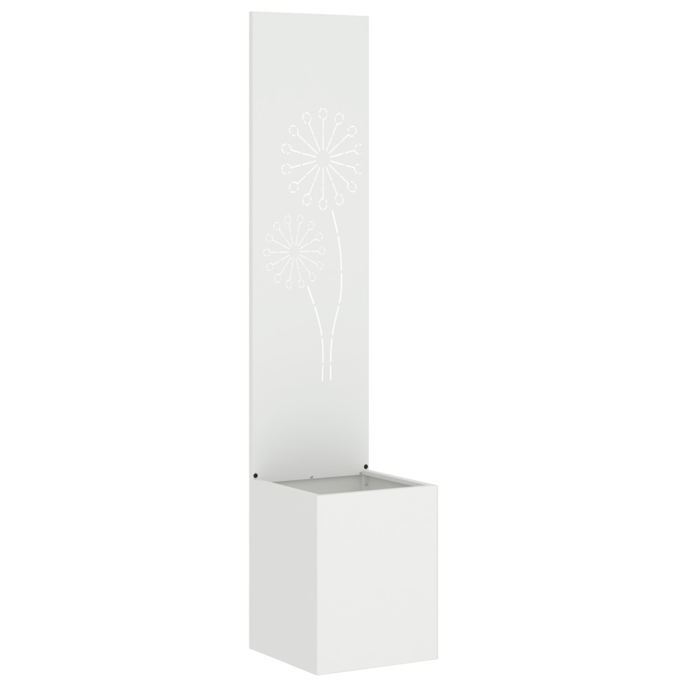 vidaXL Ghiveci de Grădină cu Panou Decorativ Alb 32 x 140 cm