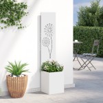vidaXL Ghiveci de Grădină cu Panou Decorativ Alb 32 x 140 cm vidaXL Ghiveci de Grădină cu Panou Decorativ Alb 32 x 140 cm