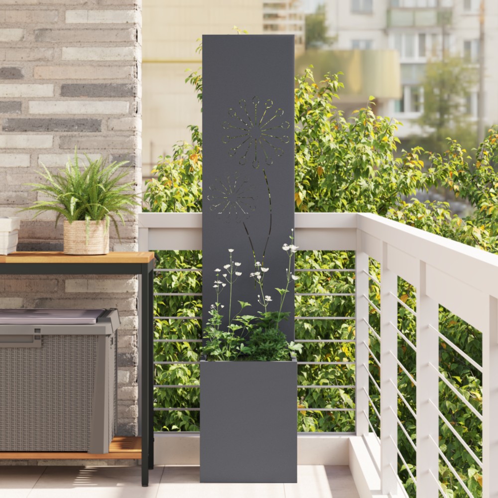 vidaXL Ghiveci de Grădină cu Panou Decorativ Antracit 32 x 140 cm