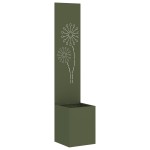 vidaXL Ghiveci de Grădină cu Panou Decorativ Olivengrønn 32 x 140 cm vidaXL Ghiveci de Grădină cu Panou Decorativ Olivengrønn 32 x 140 cm