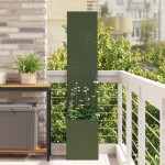 vidaXL Ghiveci de Grădină cu Panou Decorativ Olivengrønn 32 x 140 cm vidaXL Ghiveci de Grădină cu Panou Decorativ Olivengrønn 32 x 140 cm