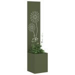 vidaXL Ghiveci de Grădină cu Panou Decorativ Olivengrønn 32 x 140 cm vidaXL Ghiveci de Grădină cu Panou Decorativ Olivengrønn 32 x 140 cm