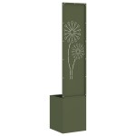 vidaXL Ghiveci de Grădină cu Panou Decorativ Olivengrønn 32 x 140 cm vidaXL Ghiveci de Grădină cu Panou Decorativ Olivengrønn 32 x 140 cm