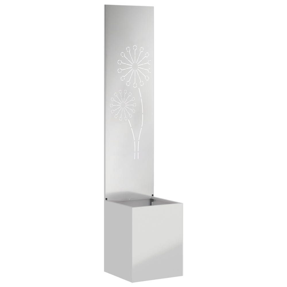 vidaXL Ghiveci de Grădină cu Panou Decorativ Argintiu 32 x 140 cm