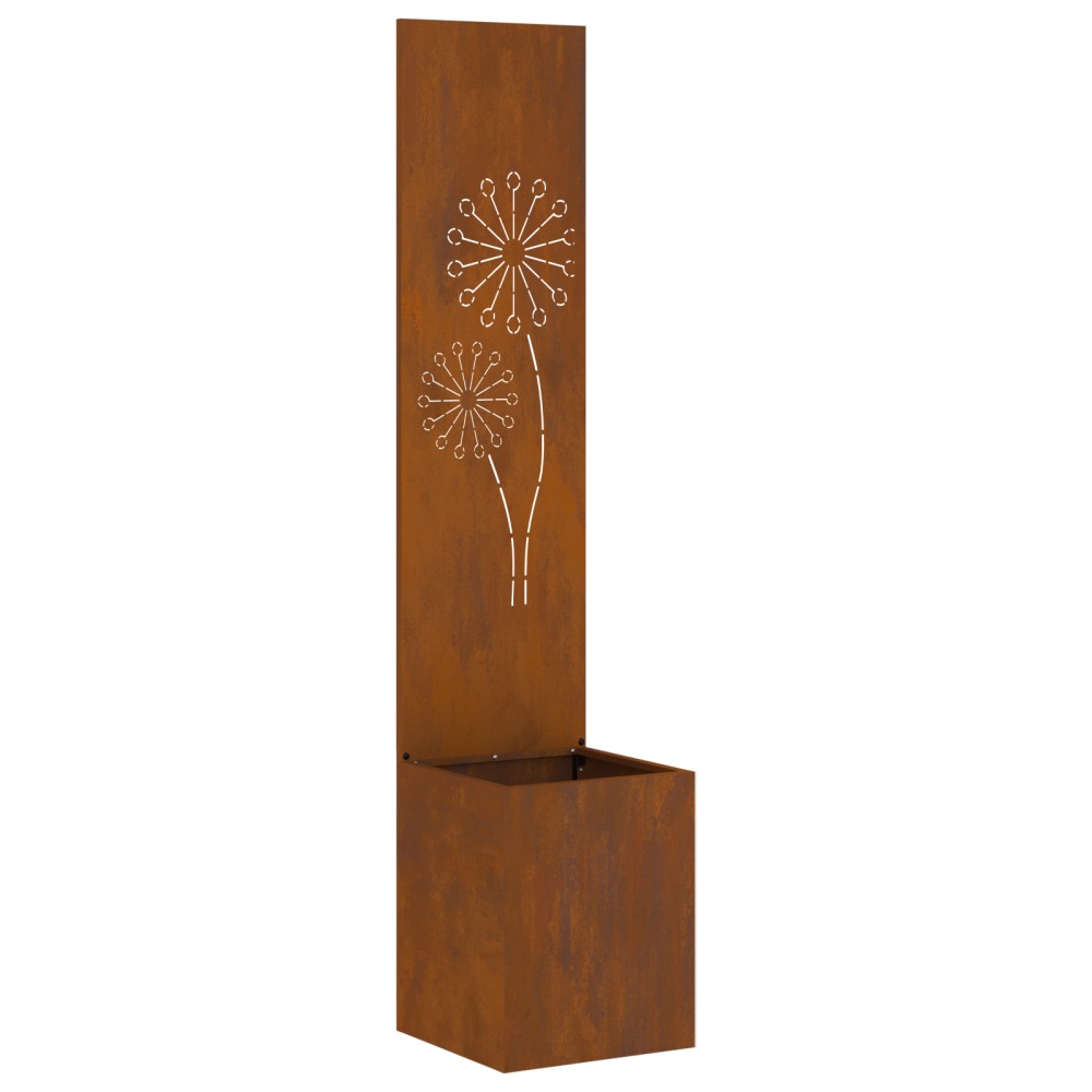 vidaXL Ghiveci de Grădină cu Panou Decorativ Ruginit 32 x 140 cm