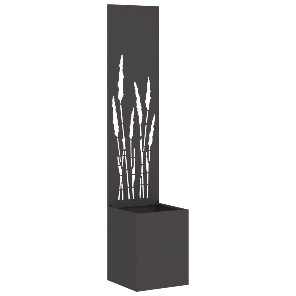 vidaXL Ghiveci de Grădină cu Panou Decorativ Negru 32 x 140 cm