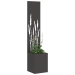 vidaXL Ghiveci de Grădină cu Panou Decorativ Negru 32 x 140 cm vidaXL Ghiveci de Grădină cu Panou Decorativ Negru 32 x 140 cm