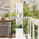 vidaXL Ghiveci de Grădină cu Panou Decorativ Alb 32 x 140 cm vidaXL Ghiveci de Grădină cu Panou Decorativ Alb 32 x 140 cm
