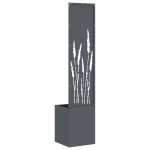 vidaXL Ghiveci de Grădină cu Panou Decorativ Antracit 32 x 140 cm vidaXL Ghiveci de Grădină cu Panou Decorativ Antracit 32 x 140 cm