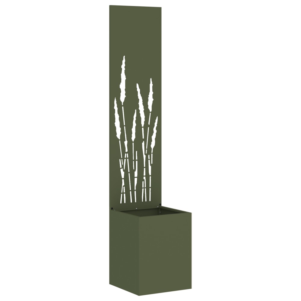 vidaXL Ghiveci de Grădină cu Panou Decorativ Olivengrønn 32 x 140 cm