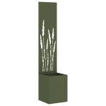 vidaXL Ghiveci de Grădină cu Panou Decorativ Olivengrønn 32 x 140 cm vidaXL Ghiveci de Grădină cu Panou Decorativ Olivengrønn 32 x 140 cm
