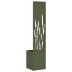 vidaXL Ghiveci de Grădină cu Panou Decorativ Olivengrønn 32 x 140 cm vidaXL Ghiveci de Grădină cu Panou Decorativ Olivengrønn 32 x 140 cm