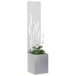 vidaXL Ghiveci de Grădină cu Panou Decorativ Argintiu 32 x 140 cm vidaXL Ghiveci de Grădină cu Panou Decorativ Argintiu 32 x 140 cm