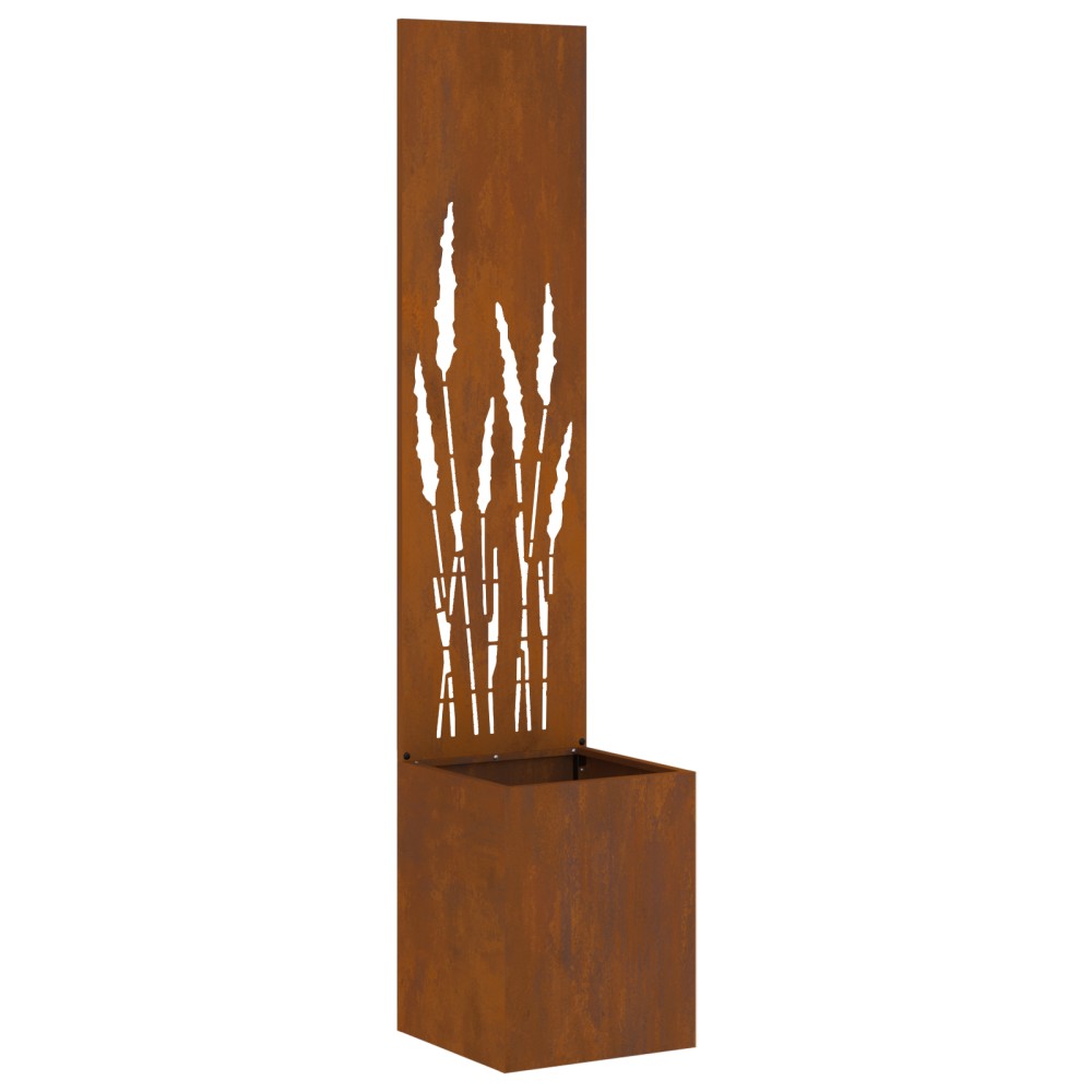 vidaXL Ghiveci de Grădină cu Panou Decorativ Ruginit 32 x 140 cm