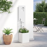 vidaXL Ghiveci de Grădină cu Panou Decorativ Alb 32 x 140 cm