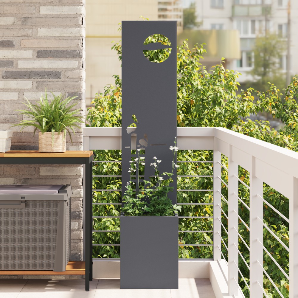 vidaXL Ghiveci de Grădină cu Panou Decorativ Antracit 32 x 140 cm