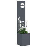 vidaXL Ghiveci de Grădină cu Panou Decorativ Antracit 32 x 140 cm vidaXL Ghiveci de Grădină cu Panou Decorativ Antracit 32 x 140 cm