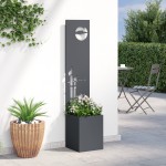 vidaXL Ghiveci de Grădină cu Panou Decorativ Antracit 32 x 140 cm vidaXL Ghiveci de Grădină cu Panou Decorativ Antracit 32 x 140 cm