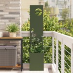 vidaXL Ghiveci de Grădină cu Panou Decorativ Olivengrønn 32 x 140 cm vidaXL Ghiveci de Grădină cu Panou Decorativ Olivengrønn 32 x 140 cm