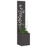vidaXL Ecran de intimitate pentru grădină Floral Negru 32 x 140 cm
