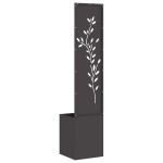 vidaXL Ecran de intimitate pentru grădină Floral Negru 32 x 140 cm