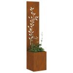 vidaXL Ecran de intimitate pentru grădină Floral Ruginit 32 x 140 cm