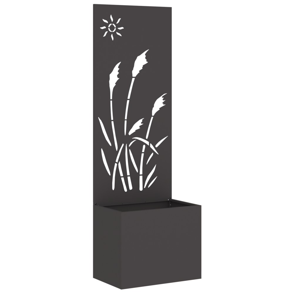 vidaXL Ghiveci de Grădină cu Panou Decorativ Negru 50 x 140 cm