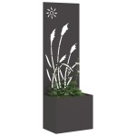 vidaXL Ghiveci de Grădină cu Panou Decorativ Negru 50 x 140 cm
